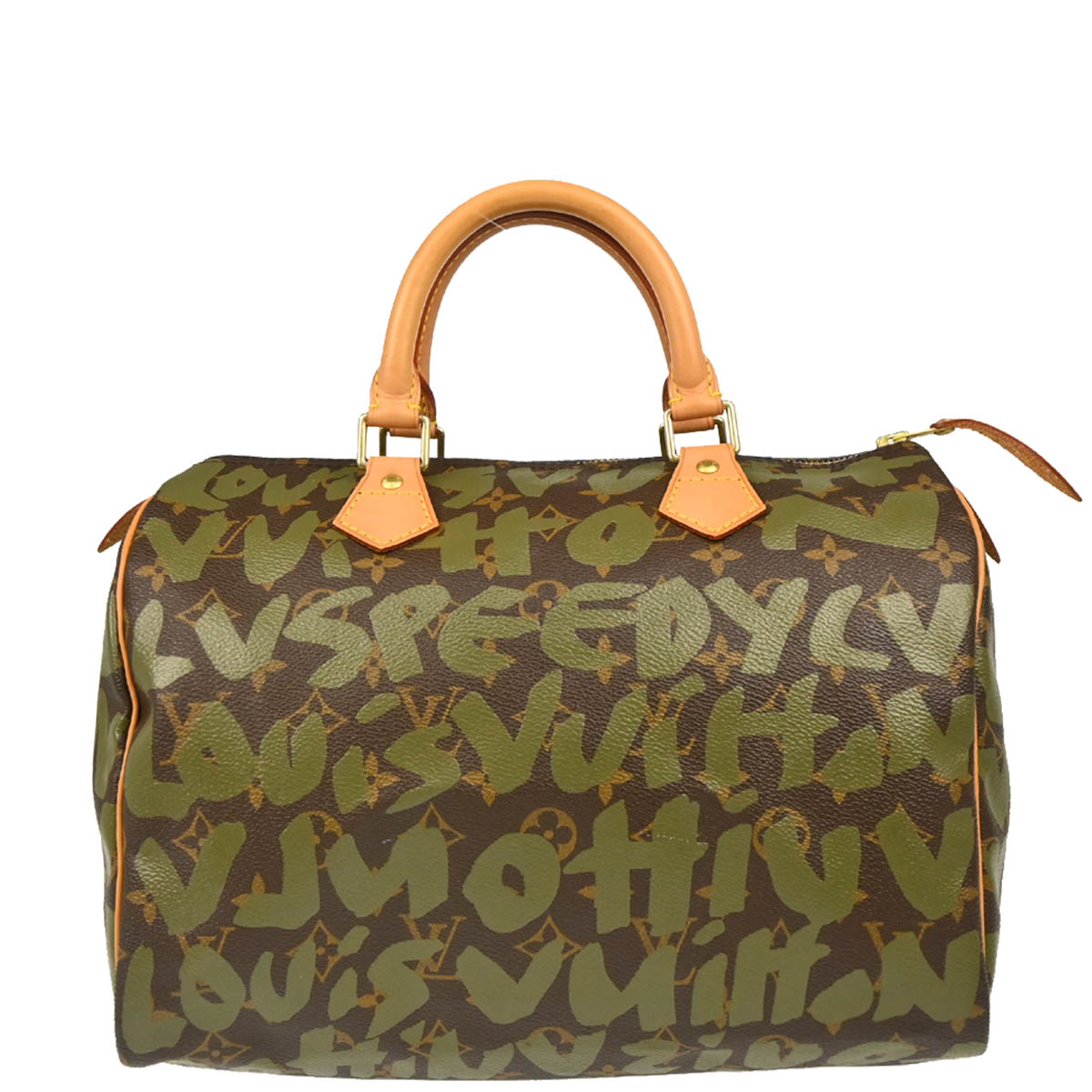 Louis Vuitton 2001 Khaki Monogram Graffiti Speedy 30 Handbag M92194