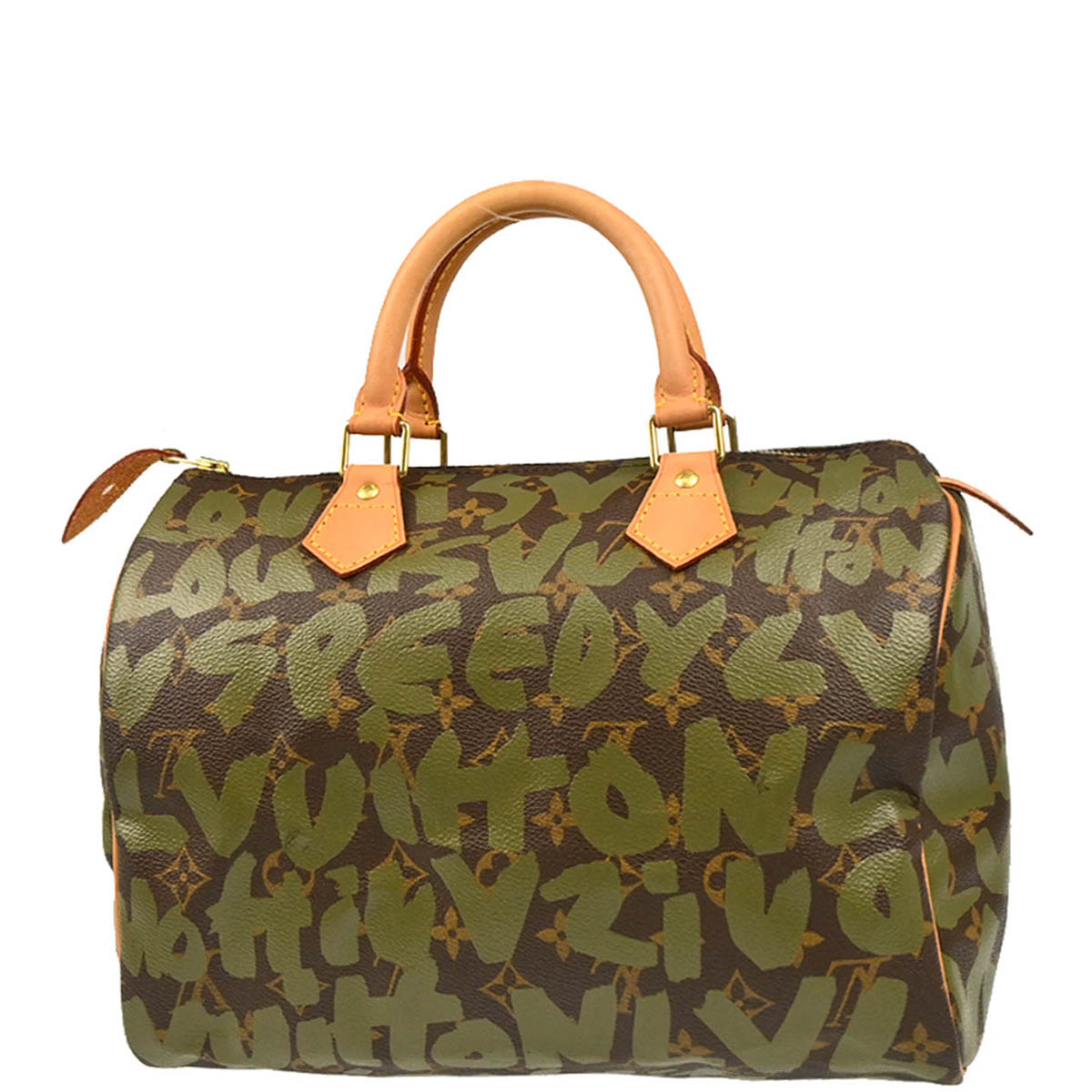 Louis Vuitton 2001 Khaki Monogram Graffiti Speedy 30 Handbag M92194
