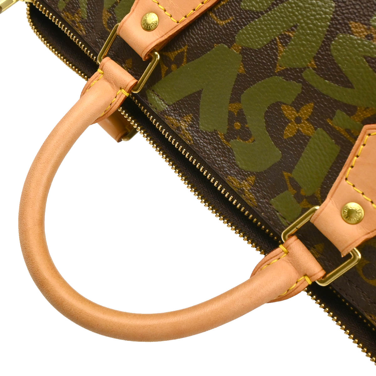 Louis Vuitton 2001 Khaki Monogram Graffiti Speedy 30 Handbag M92194