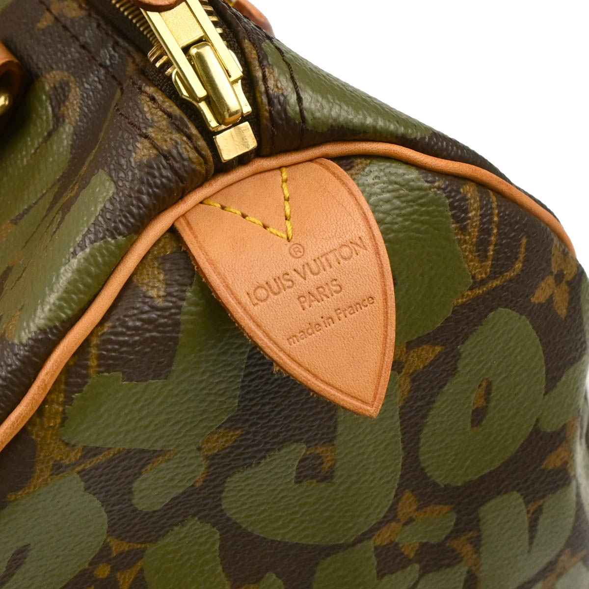 Louis Vuitton 2001 Khaki Monogram Graffiti Speedy 30 Handbag M92194