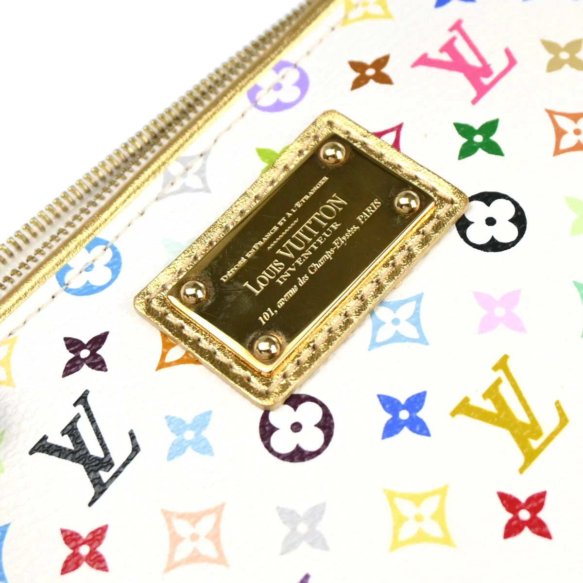 Louis Vuitton 2008 White Multicolor Kate Clutch Bag M55212