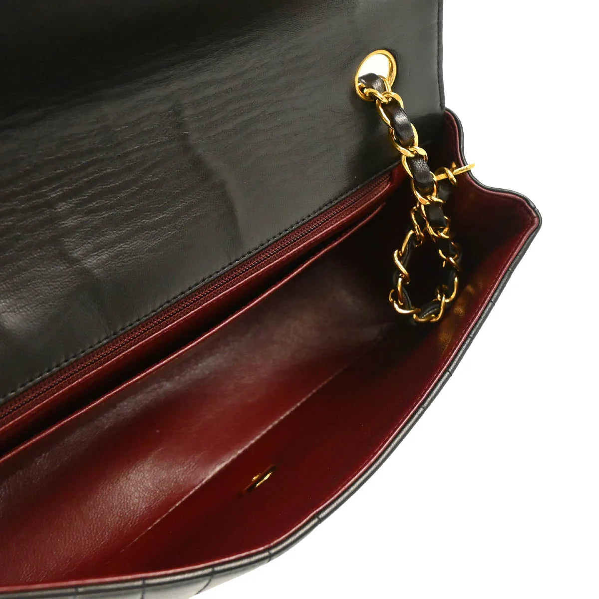 Chanel 1991-1994 Black Lambskin Mademoiselle Shoulder Bag