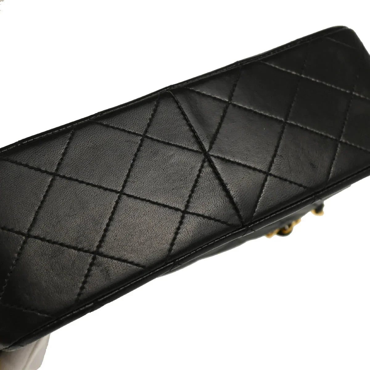 Chanel 1991-1994 Black Lambskin Classic Square Flap Shoulder Bag