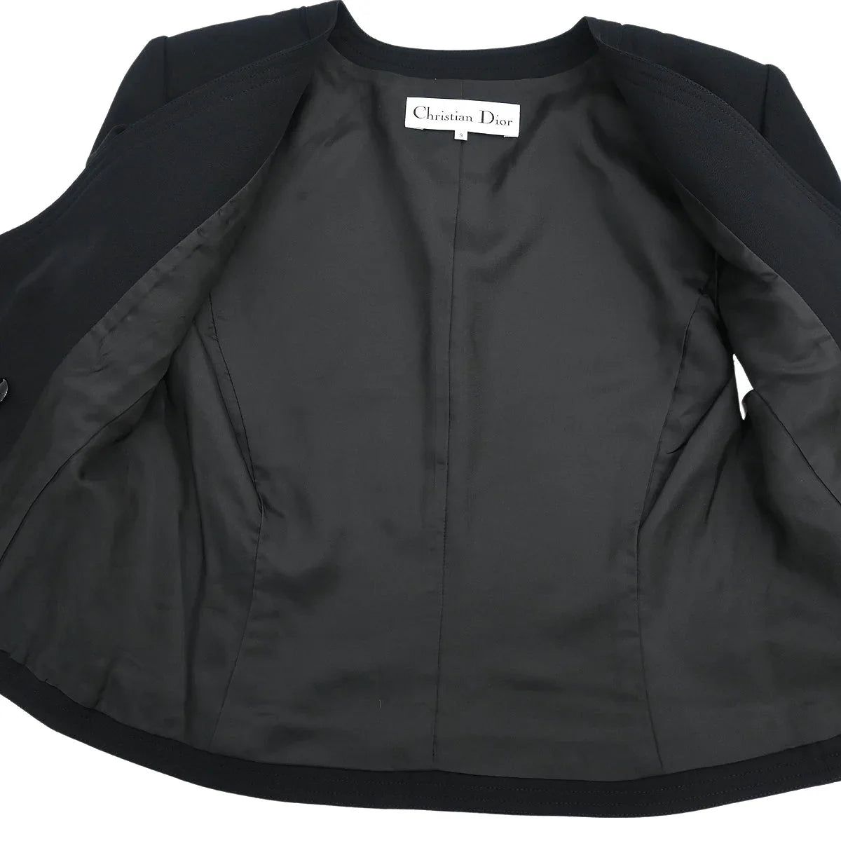Christian Dior Setup Suit Jacket Skirt Black #9