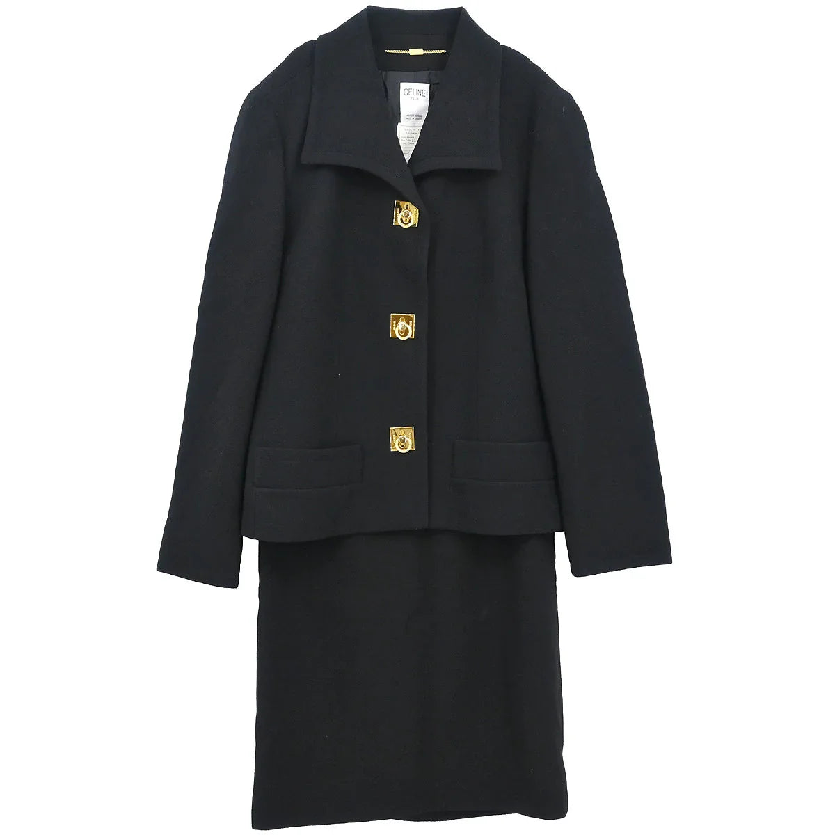Celine Jacket Skirt Suit Black #40