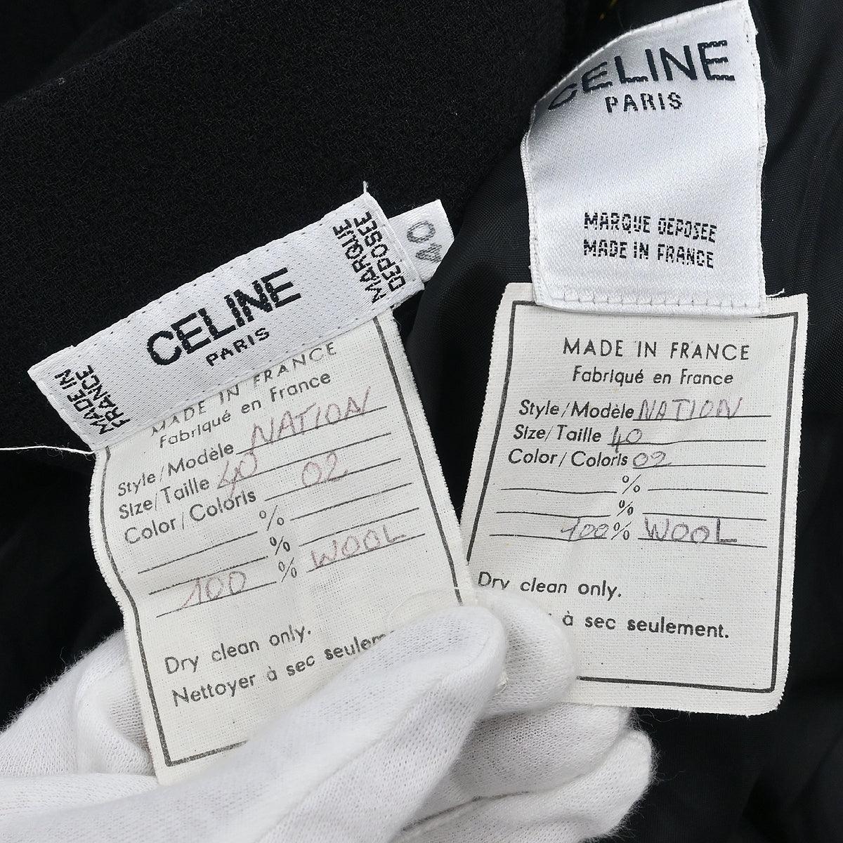 Celine Jacket Skirt Suit Black #40
