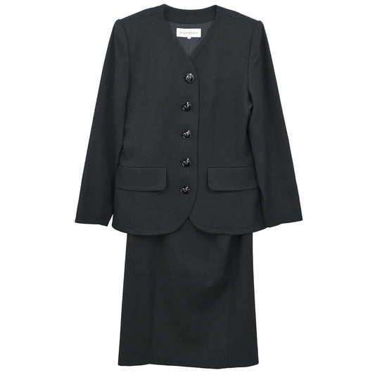 Yves Saint Laurent Setup Suit Jacket Skirt Black #38