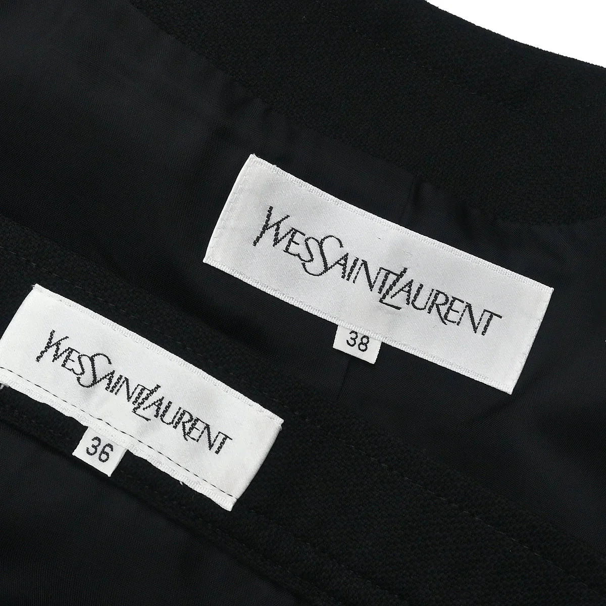Yves Saint Laurent Setup Suit Jacket Skirt Black #38