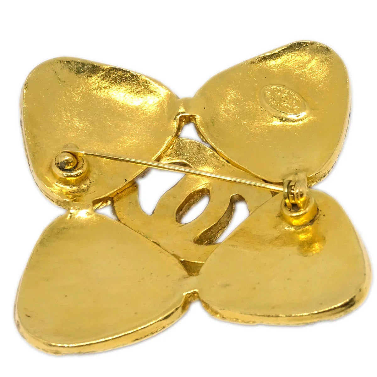 Chanel Gripoix Brooch Pin Gold Red 94A