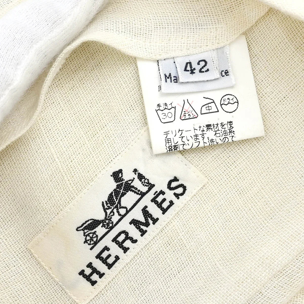 Hermes Shirt Blouse White #42