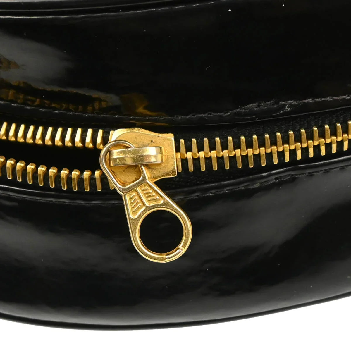 Chanel Black Patent Leather Heart Vanity Handbag
