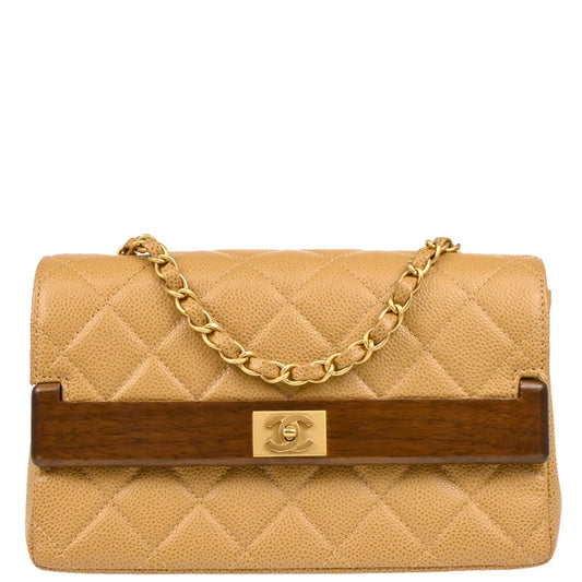 Chanel Beige Caviar Shoulder Bag