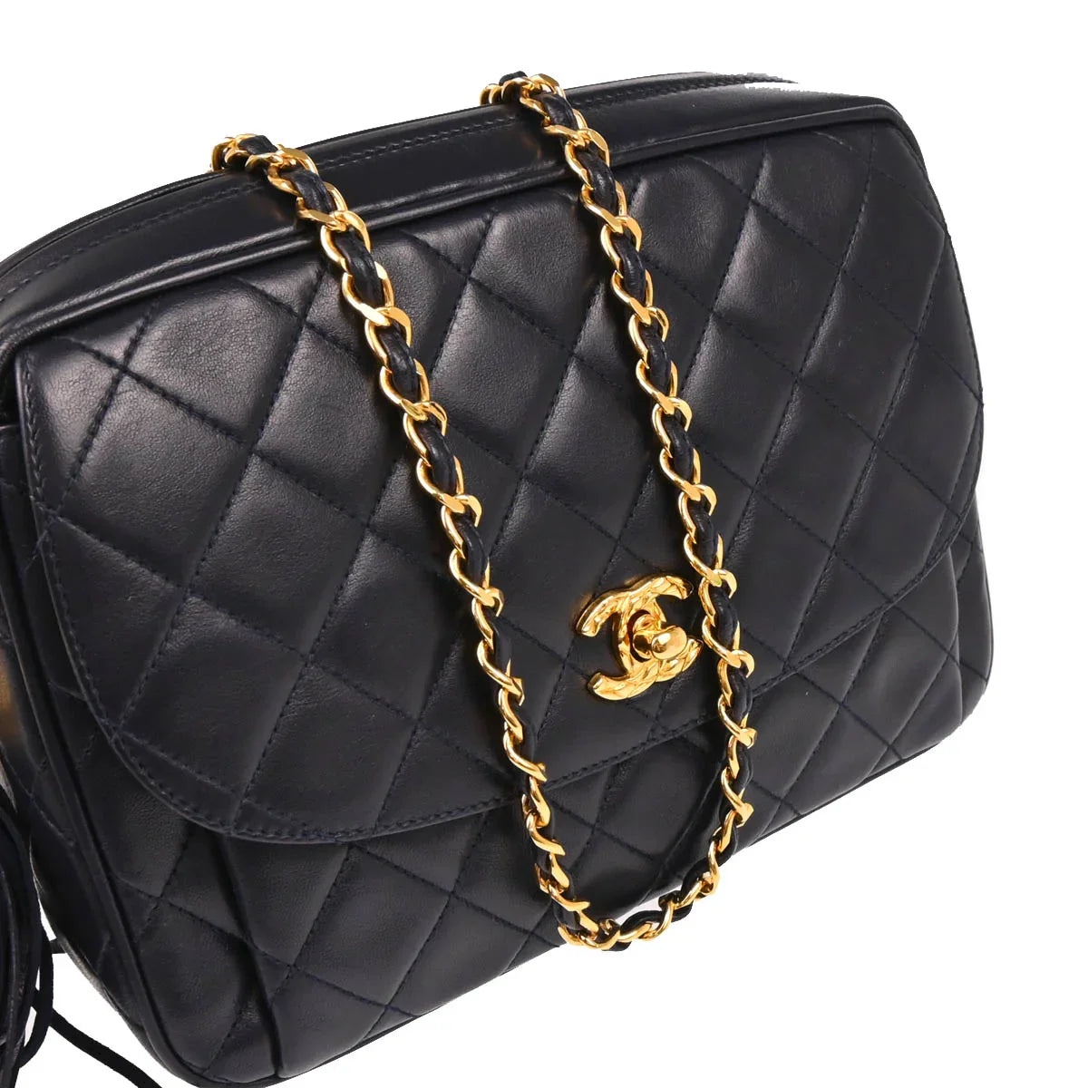 Chanel Navy Lambskin Camera Bag Small