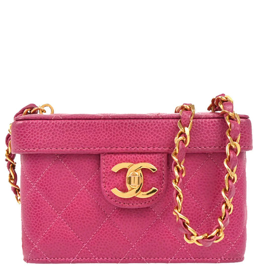 Chanel Pink Caviar Vanity Shoulder Bag