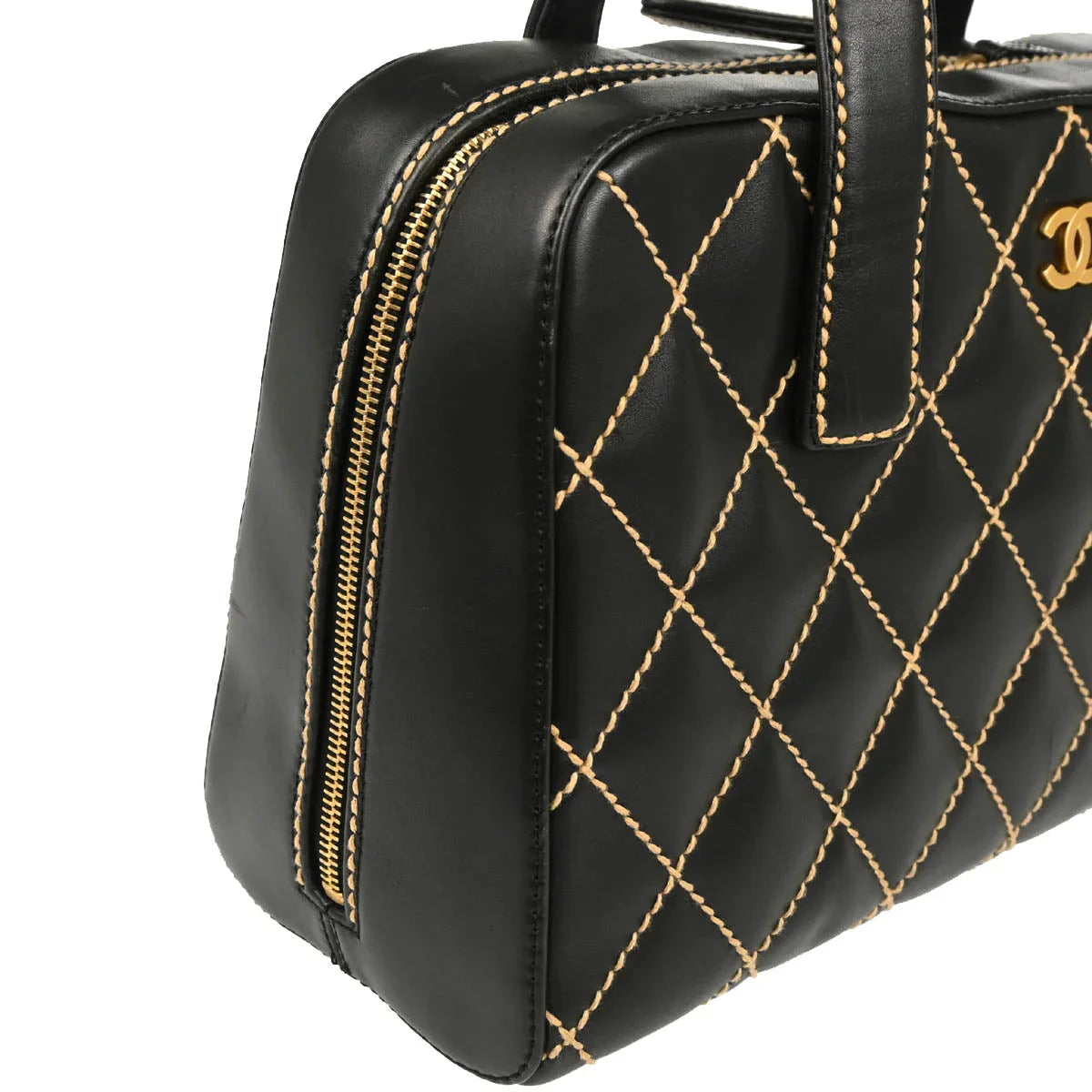 Chanel Black Calfskin Wild Stitch Handbag