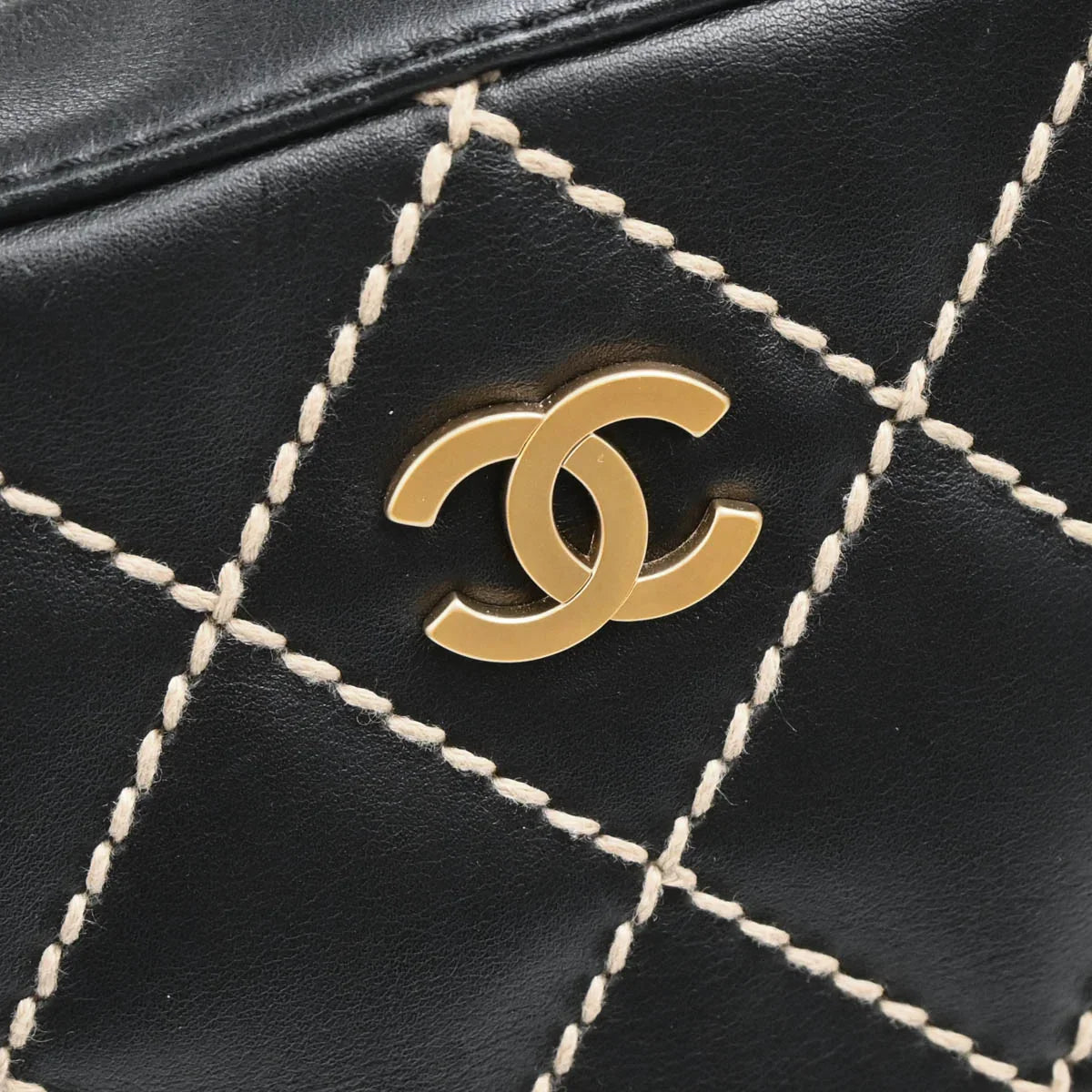 Chanel Black Calfskin Wild Stitch Handbag