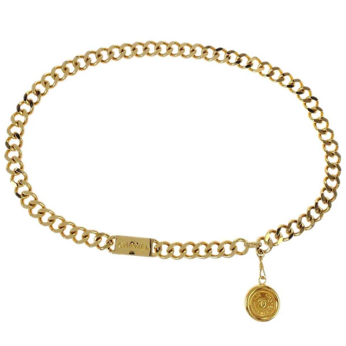 Chanel Chain Belt Medallion Gold 94P Small Good