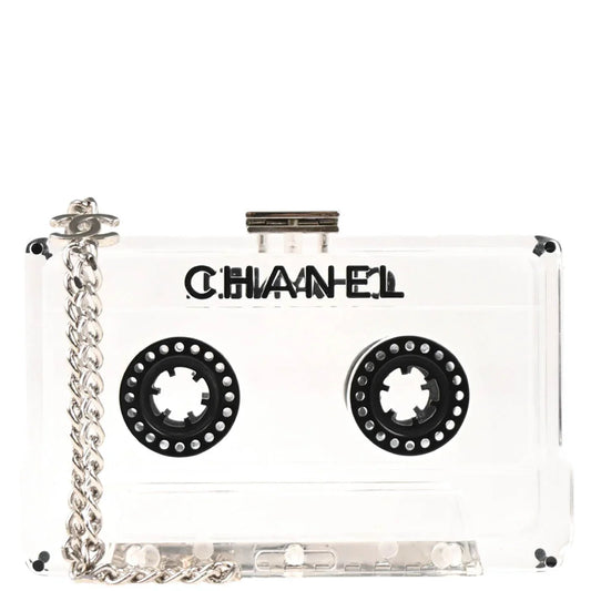 Chanel Clear Acrylic Cassette Tape Clutch Bag