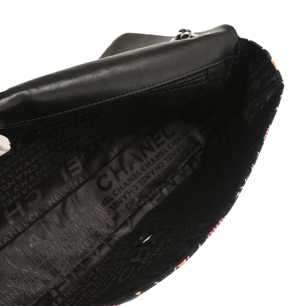 Chanel Black Satin Lipstick Classic Single Flap Shoulder Bag
