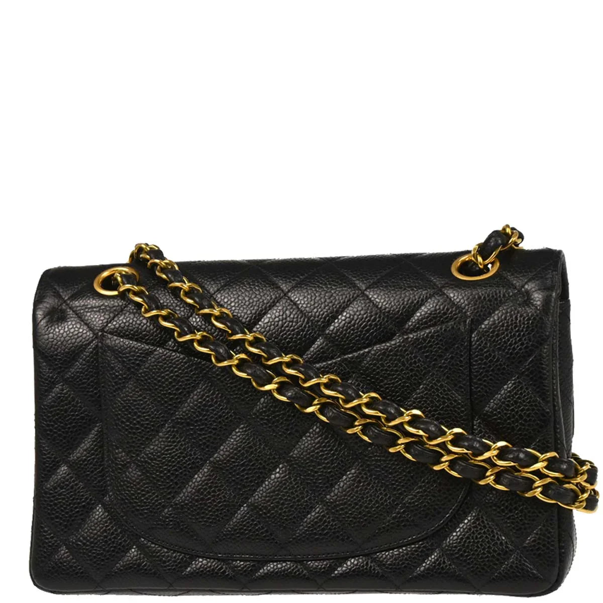 Chanel Black Caviar Small Classic Double Flap Shoulder Bag