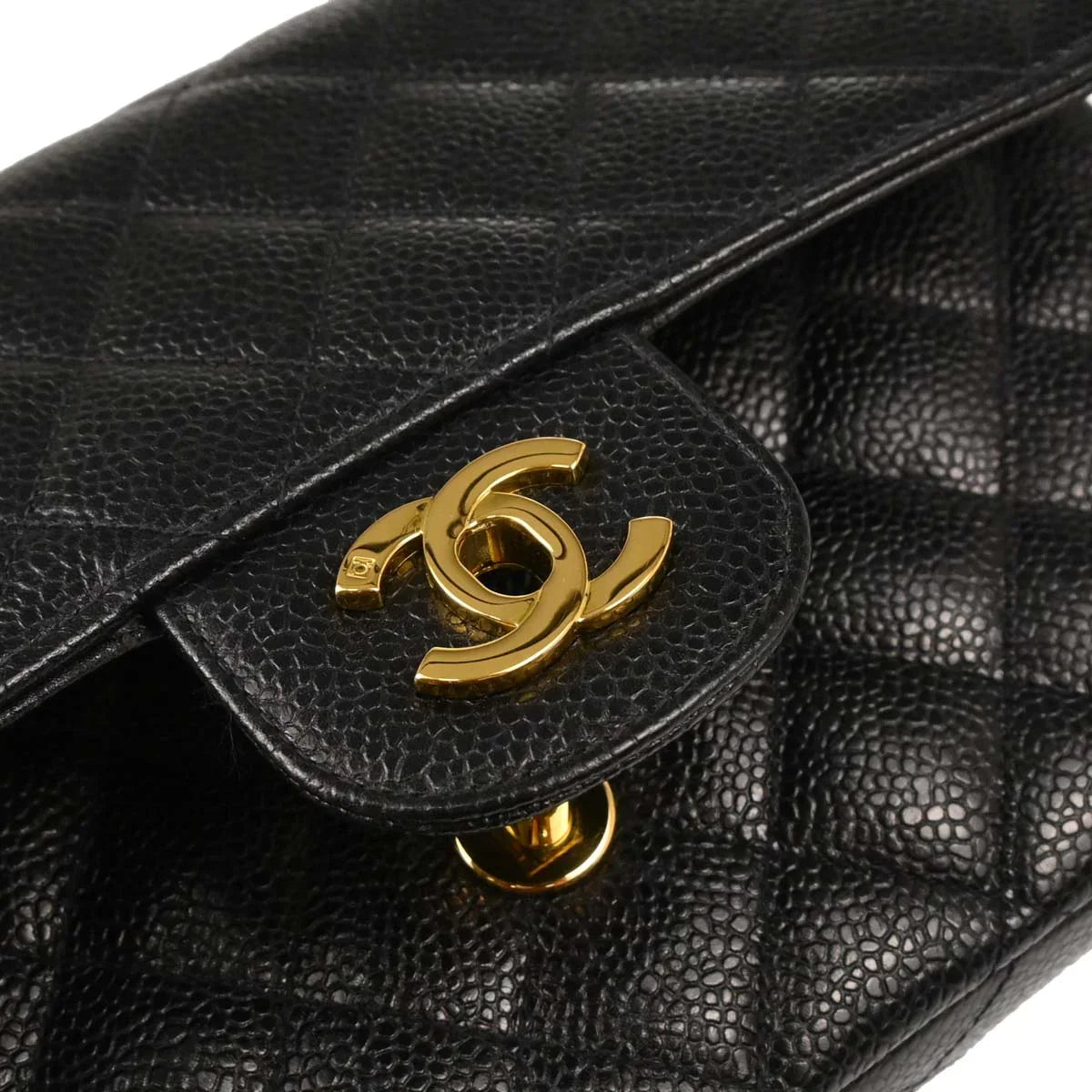 Chanel Black Caviar Small Classic Double Flap Shoulder Bag