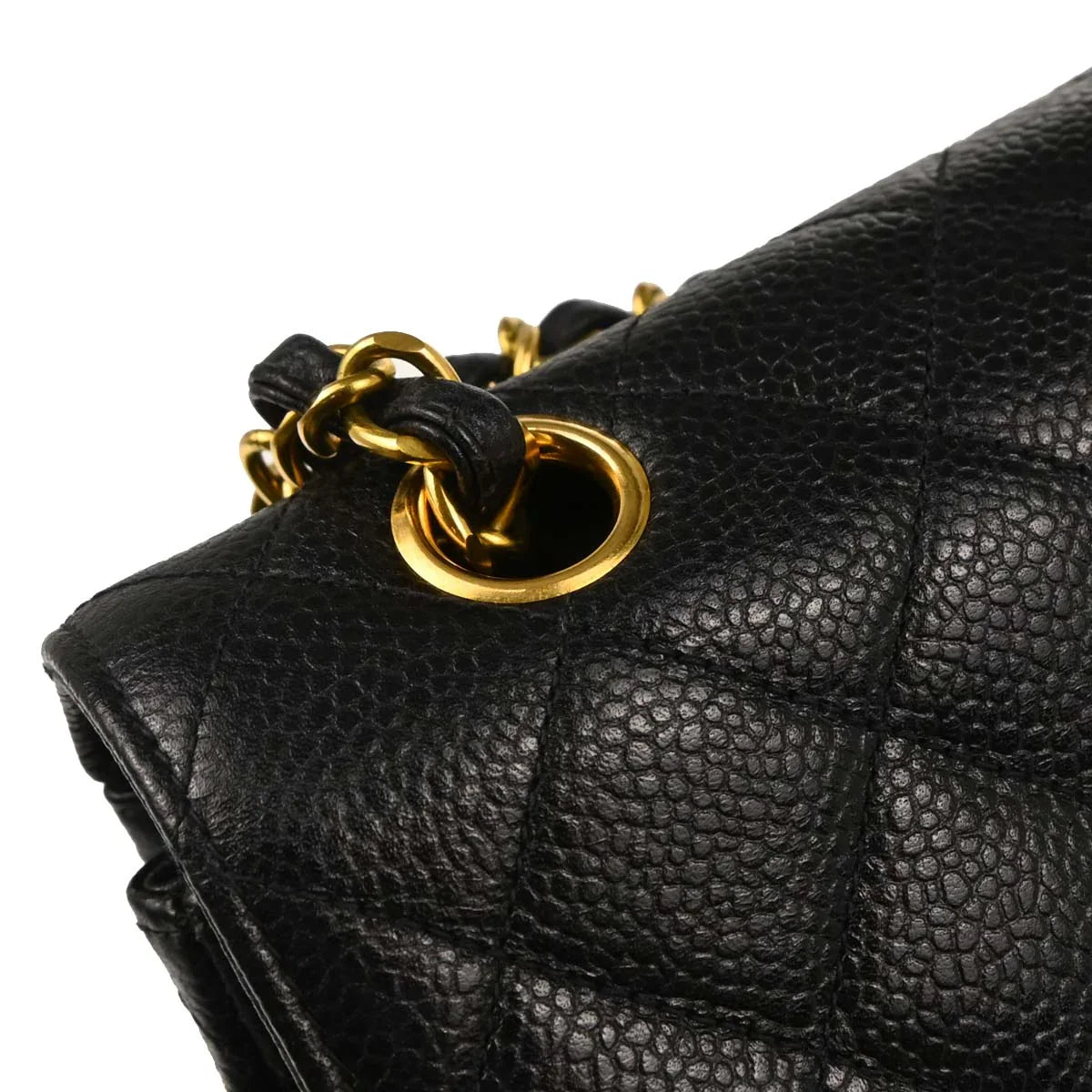 Chanel Black Caviar Small Classic Double Flap Shoulder Bag