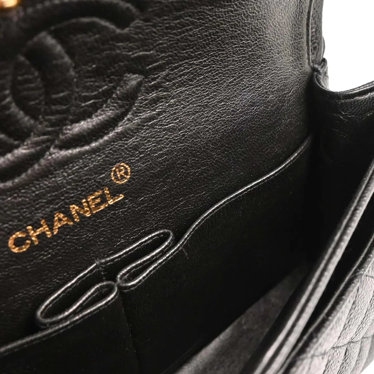 Chanel Black Caviar Small Classic Double Flap Shoulder Bag