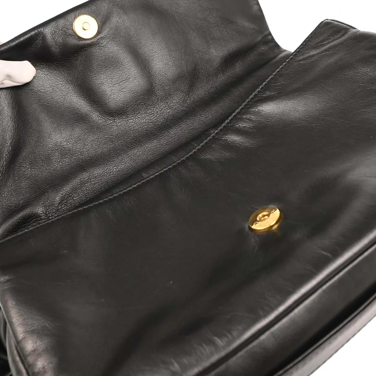 Chanel Black Calfskin Straight Flap Shoulder Bag