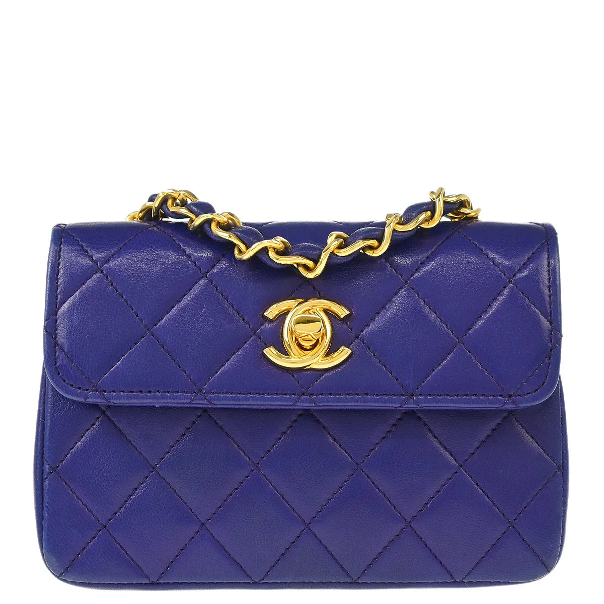 Chanel Purple Lambskin Shoulder Bag