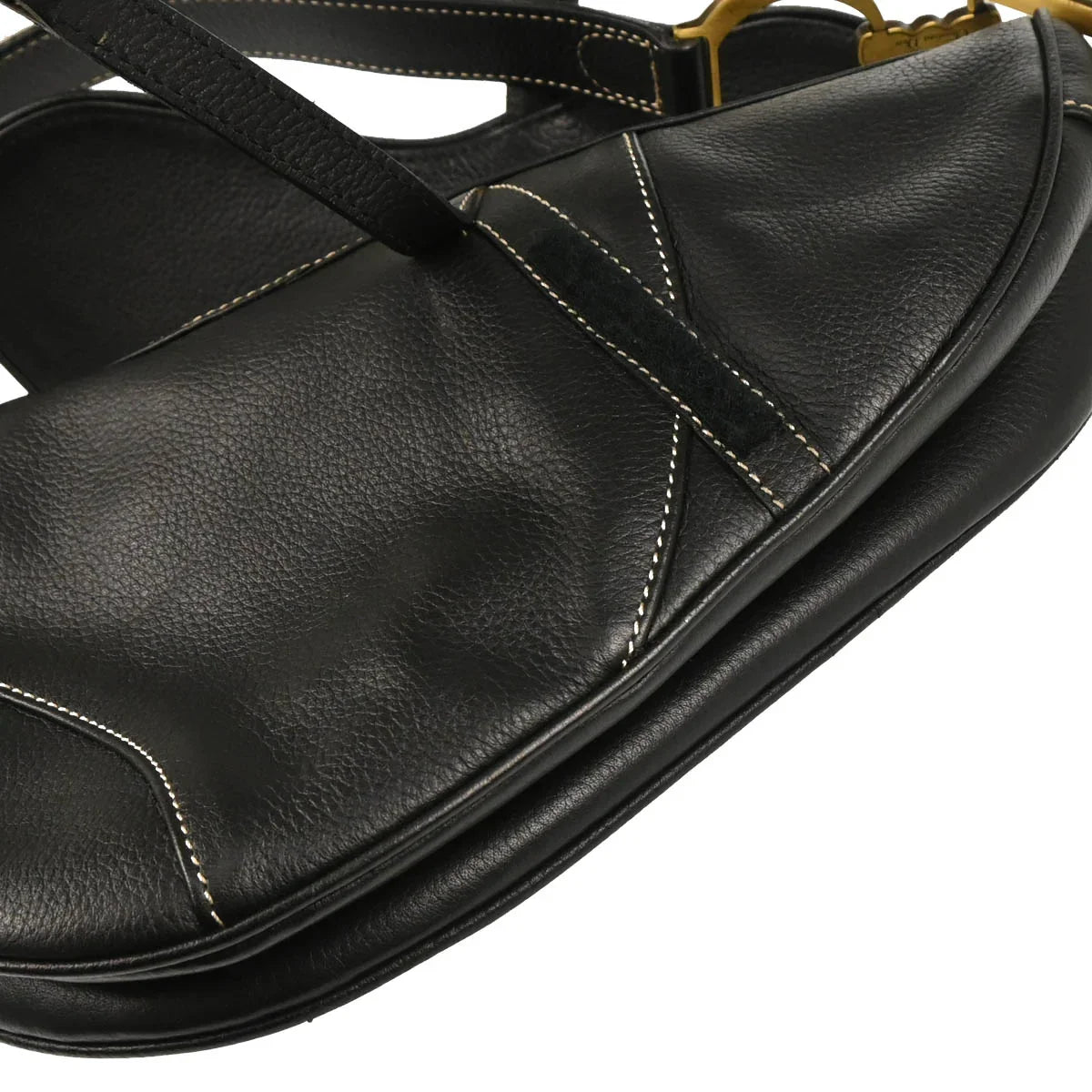 Christian Dior Black Leather Saddle Handbag