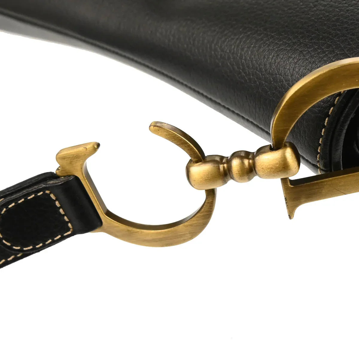 Christian Dior Black Leather Saddle Handbag