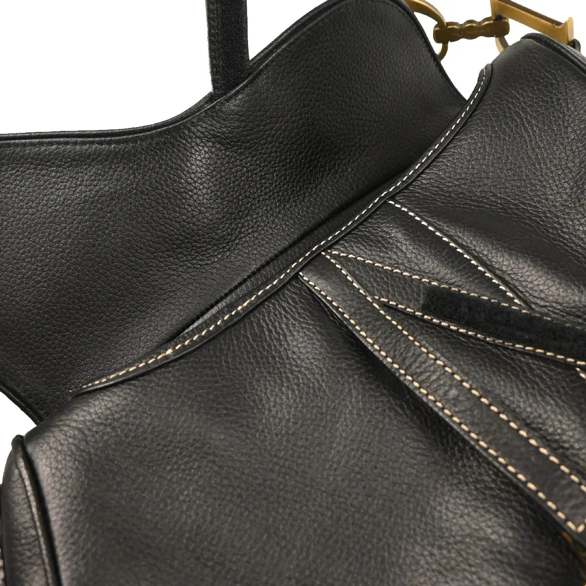 Christian Dior Black Leather Saddle Handbag