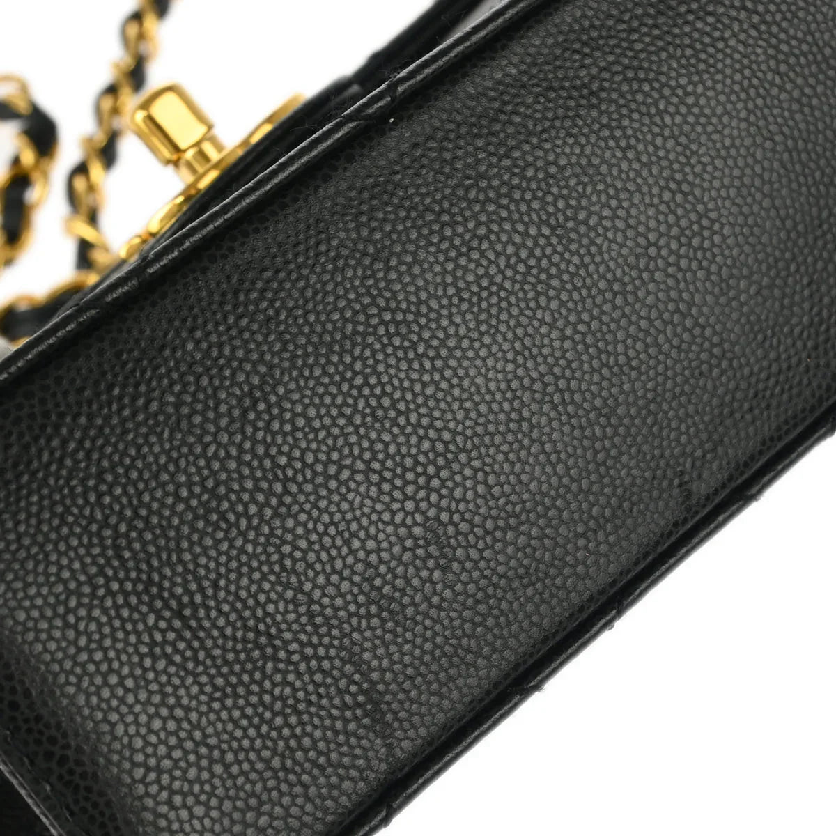 Chanel Black Caviar Mini Classic Square Flap Shoulder Bag