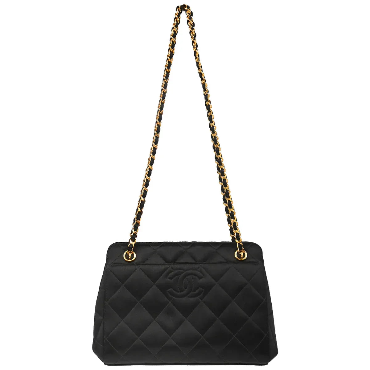 Chanel 1996-1997 Black Satin Handbag