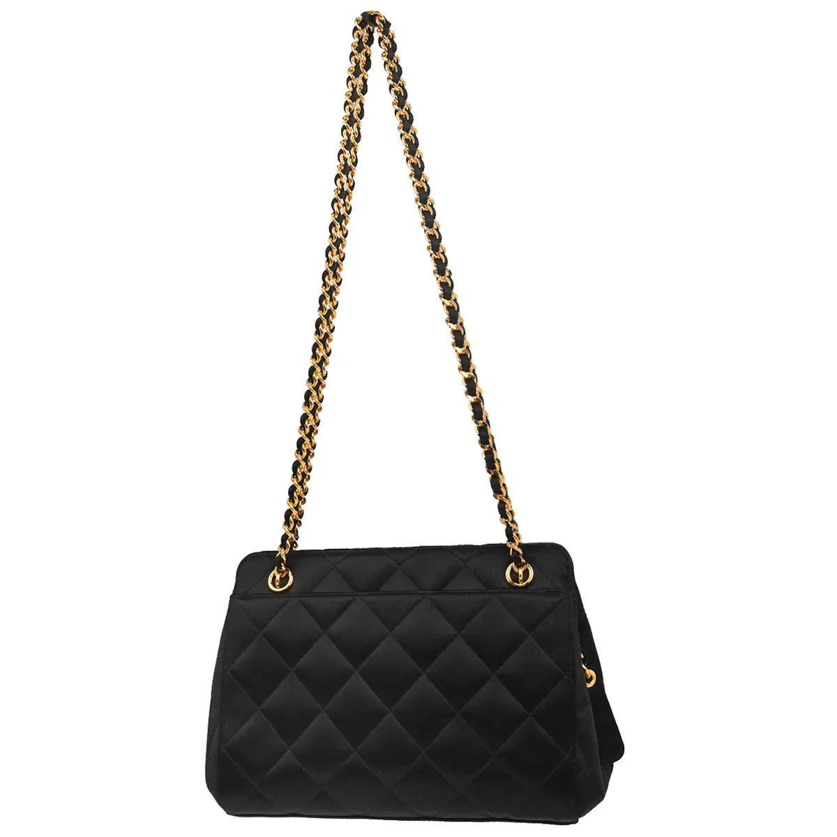 Chanel 1996-1997 Black Satin Handbag