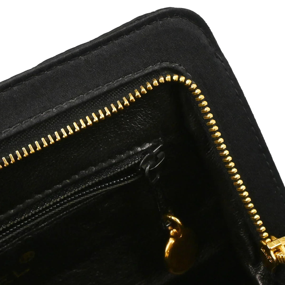 Chanel 1996-1997 Black Satin Handbag
