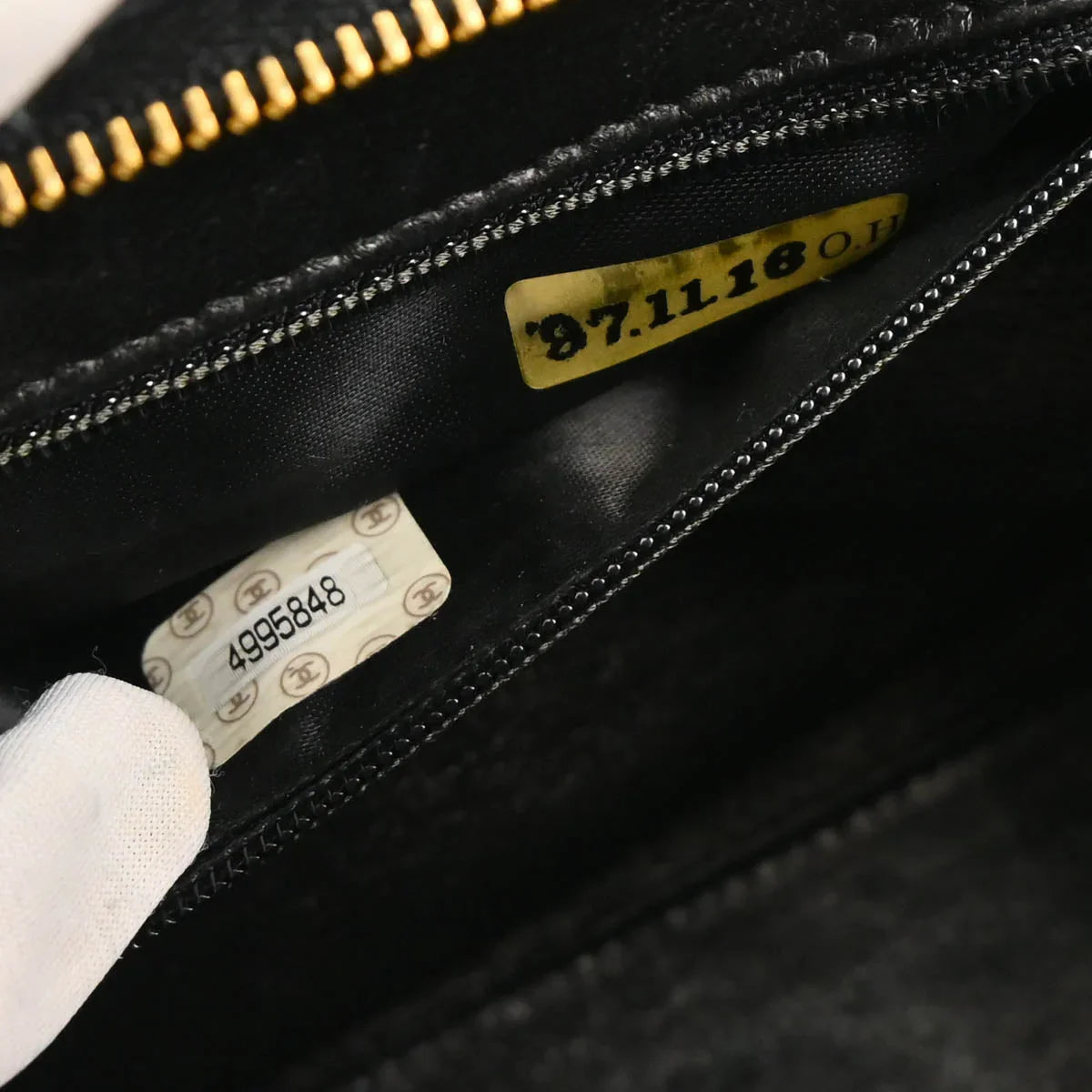 Chanel 1996-1997 Black Satin Handbag