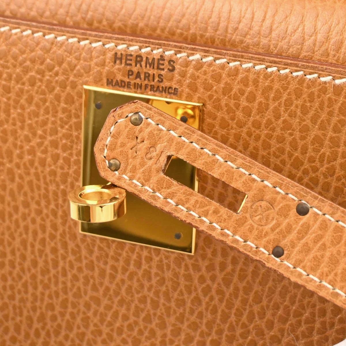 Hermes Gold Ardennes Kelly 28 Sellier 2way Shoulder Handbag