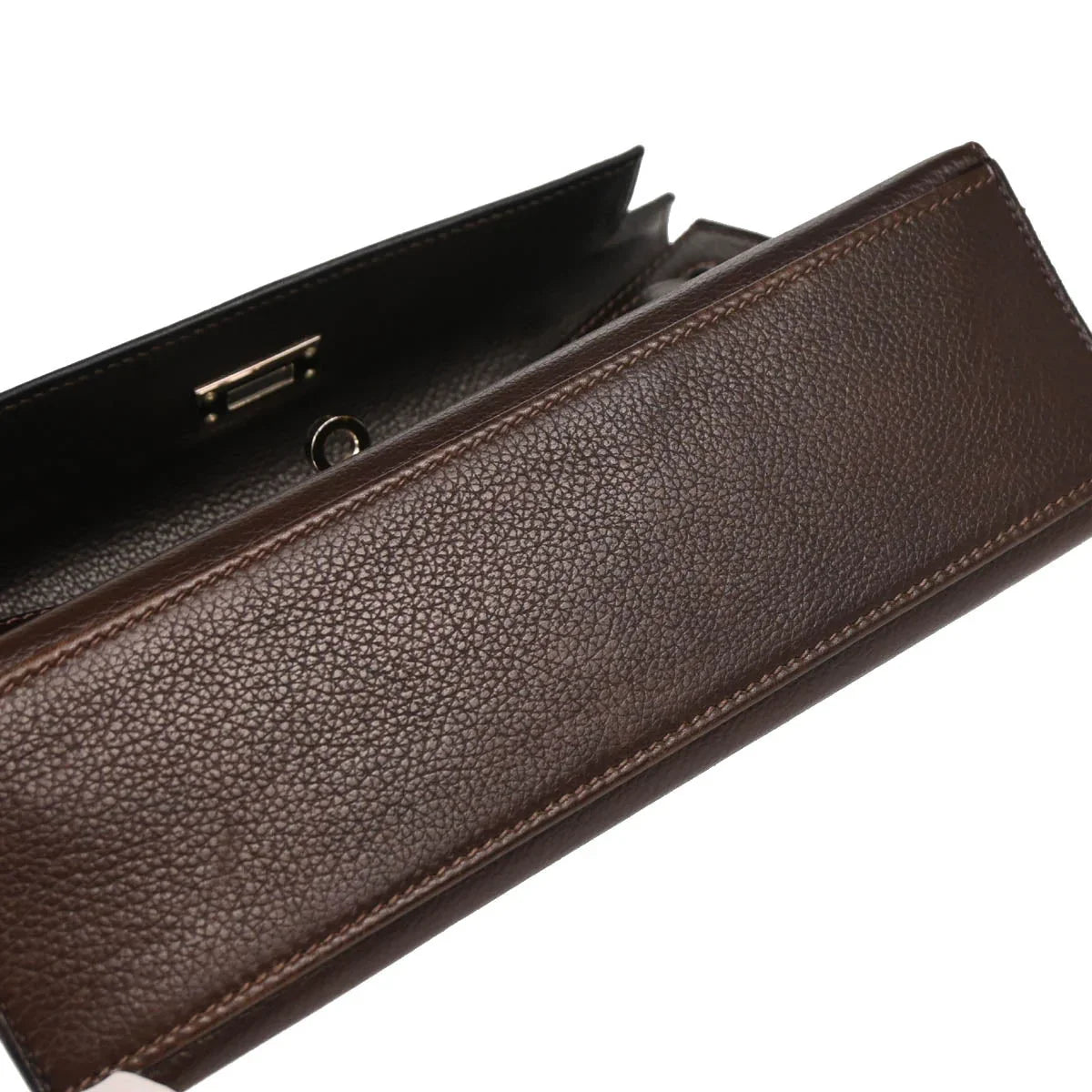 Hermes 2005 Ebene Evergrain Kelly Pochette Handbag