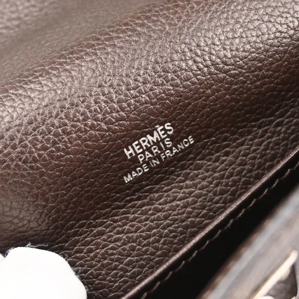 Hermes 2005 Ebene Evergrain Kelly Pochette Handbag