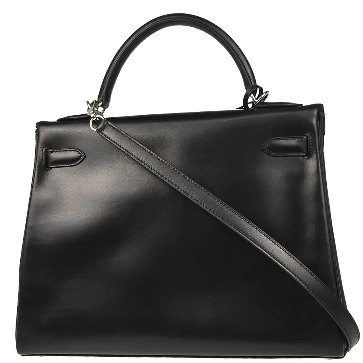 Hermes Black Box Calf Kelly 32 Retourne 2way Shoulder Handbag