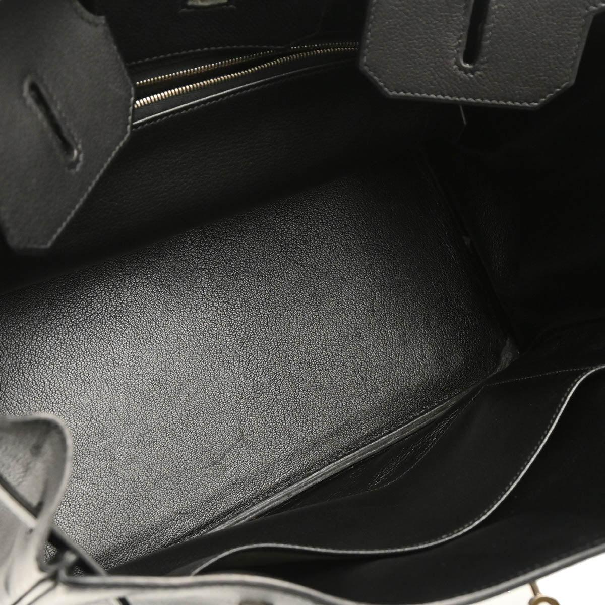 Hermes Black Evercalf Birkin 35 Handbag