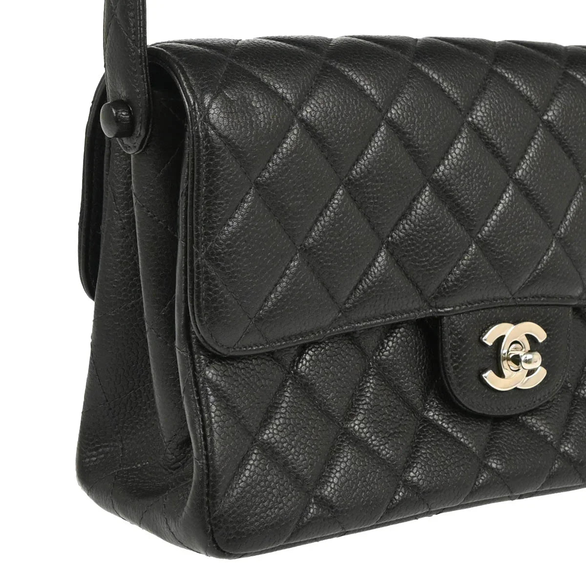 Chanel Black Caviar Double Sided Classic Flap Shoulder Bag