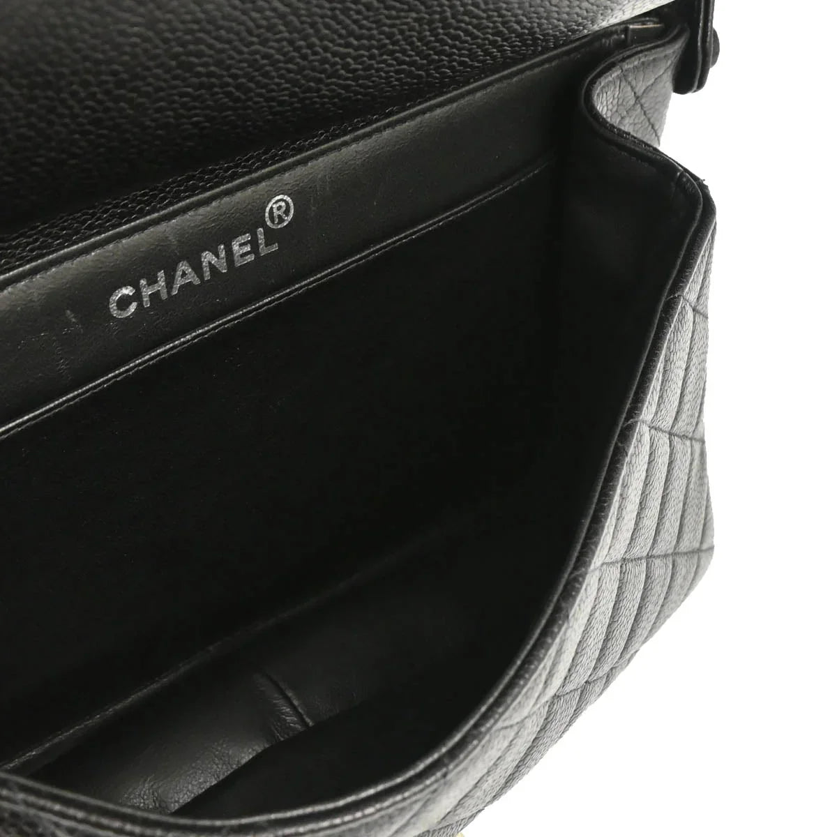 Chanel Black Caviar Double Sided Classic Flap Shoulder Bag