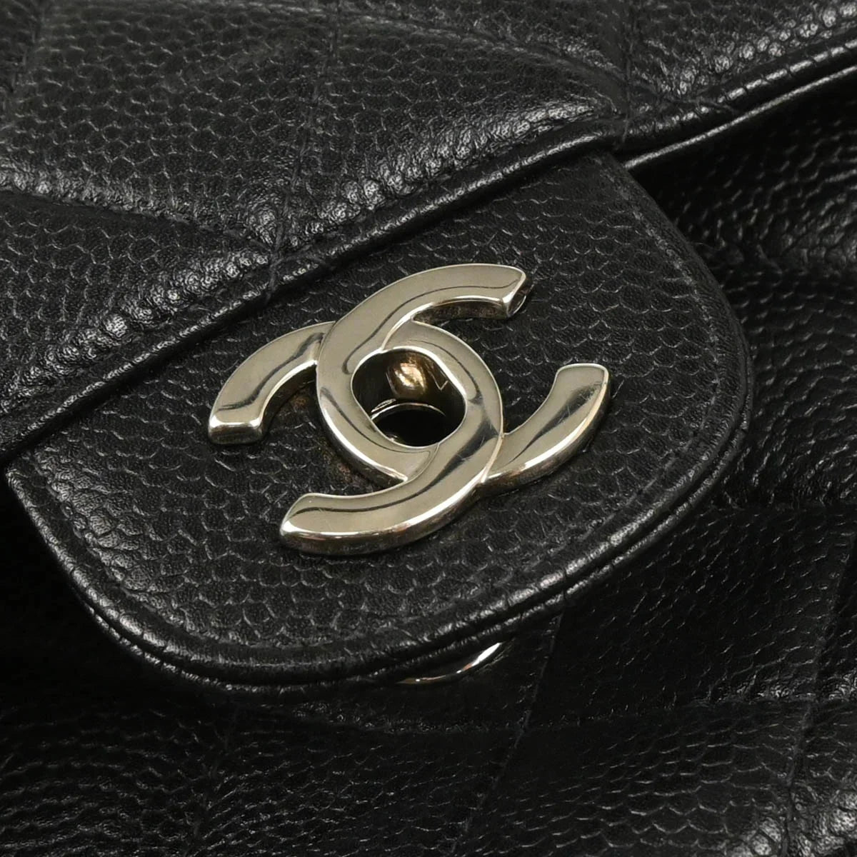 Chanel Black Caviar Double Sided Classic Flap Shoulder Bag