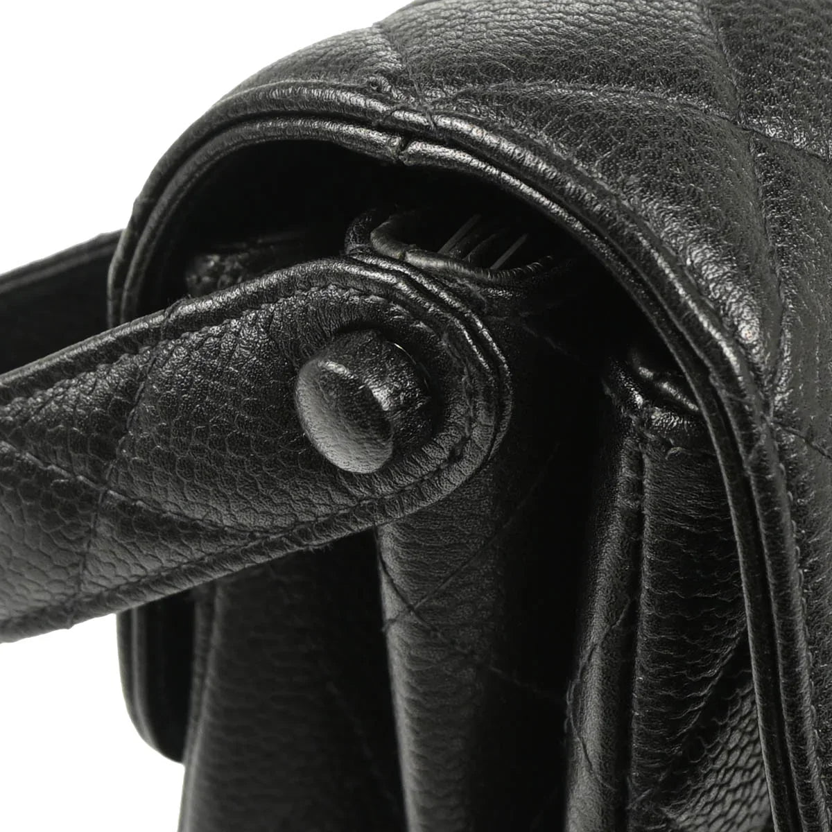 Chanel Black Caviar Double Sided Classic Flap Shoulder Bag