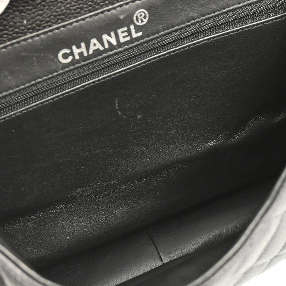 Chanel Black Caviar Double Sided Classic Flap Shoulder Bag