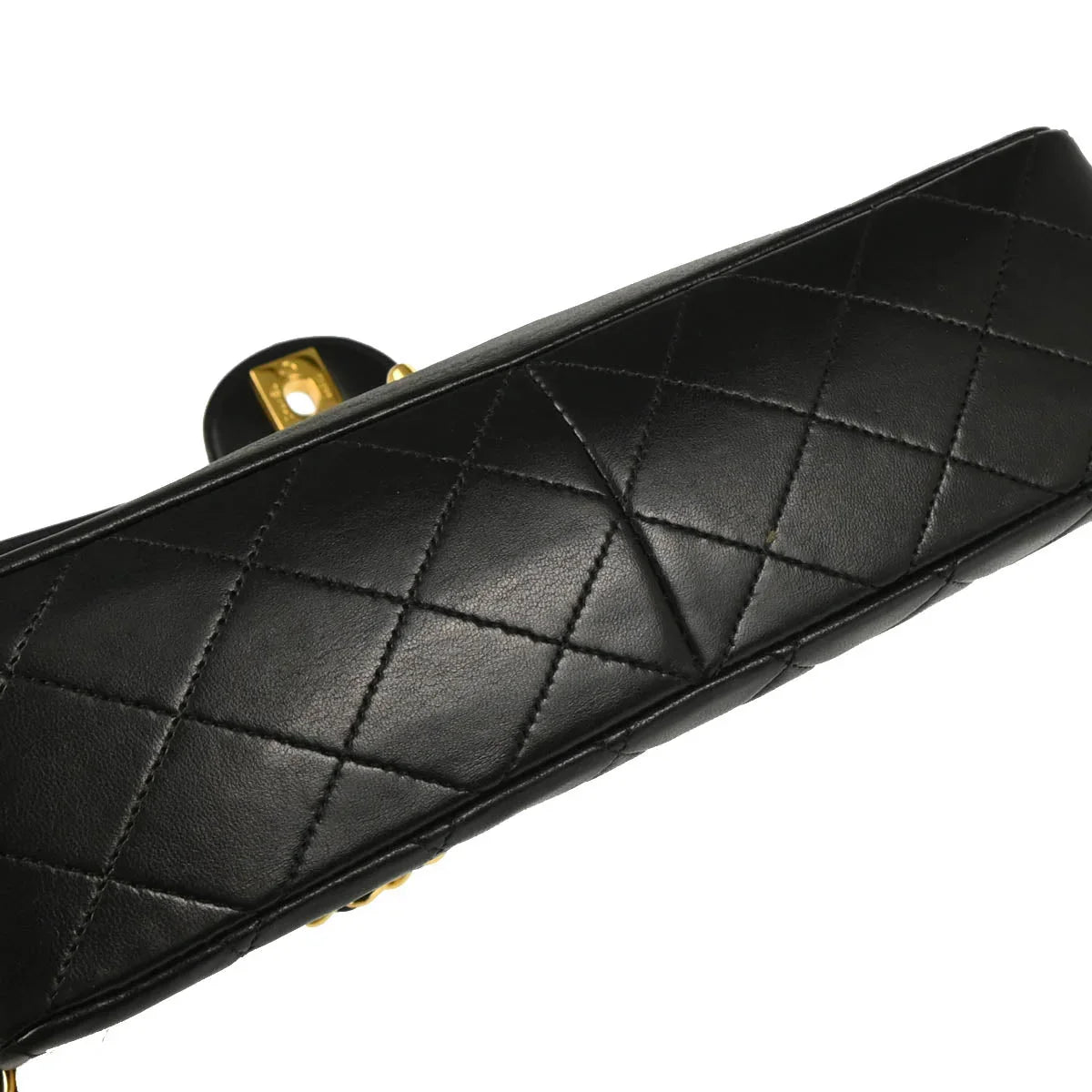 Chanel Black Lambskin Single Flap Shoulder Bag