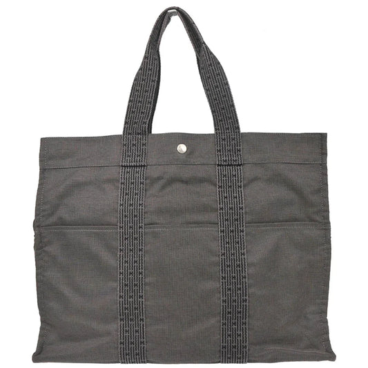 Hermes Gray Canvas Herline Tote GM Handbag