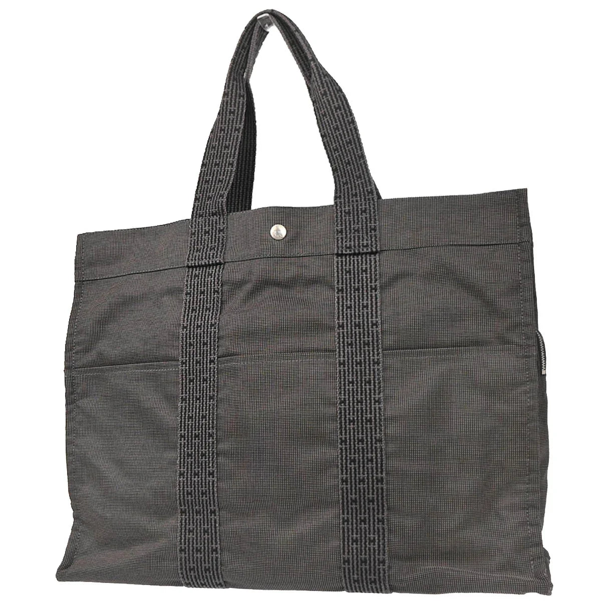Hermes Gray Canvas Herline Tote GM Handbag